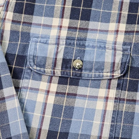 Carhartt Shirt Mens Large Blue Plaid Flannel Long Sleeve Button Up S175 NVY - Picture 4 of 11